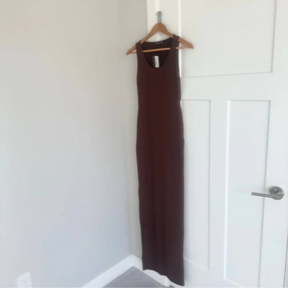 Chocolate Brown Maxi Bodycon Dress - Picture 12 of 14